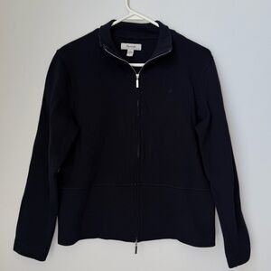 Faconnable Zip Up Navy Blue Cotton Jacket Size Small